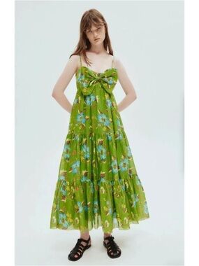 NWT Alemais Hotel Lamu Midi Dress in Green